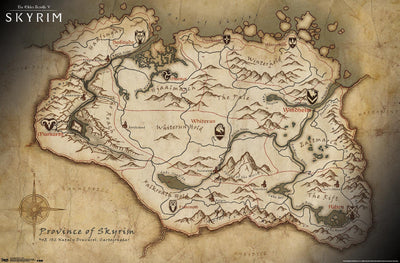 2011 The Elder Scrolls V: Province of Skyrim Poster Map
