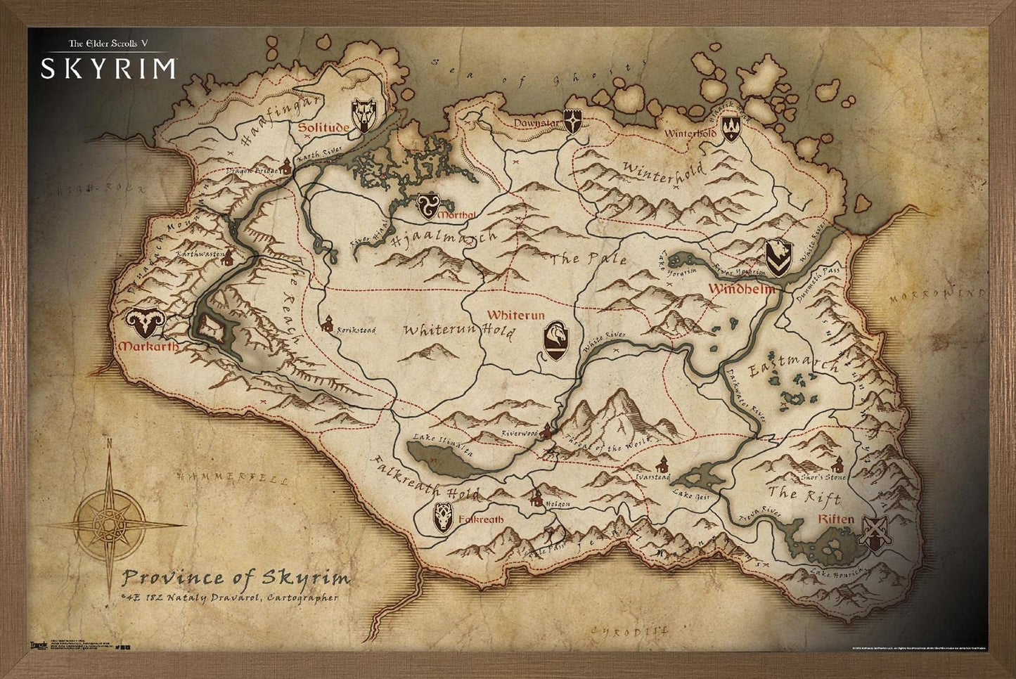 The Elder Scrolls V: Skyrim Map Poster