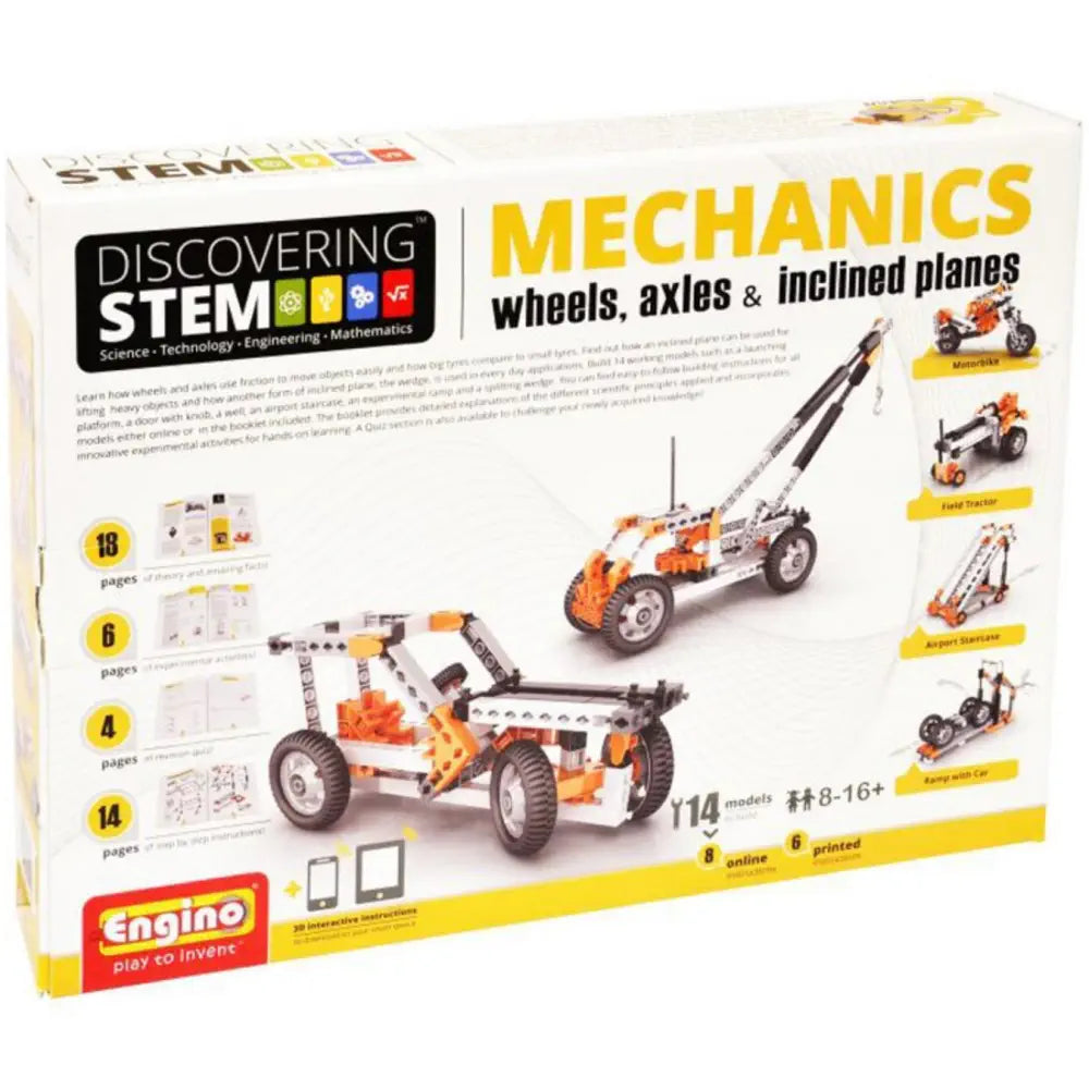 Discovering Stem Mechanics Wheels, Axles, Inclined Planes Building Set Engino