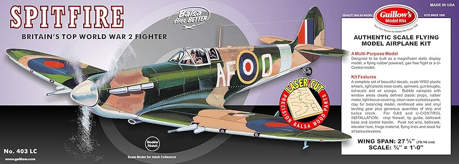 Guillow's SuperMarine - Spitfire Balsa Flying - Model Kit
