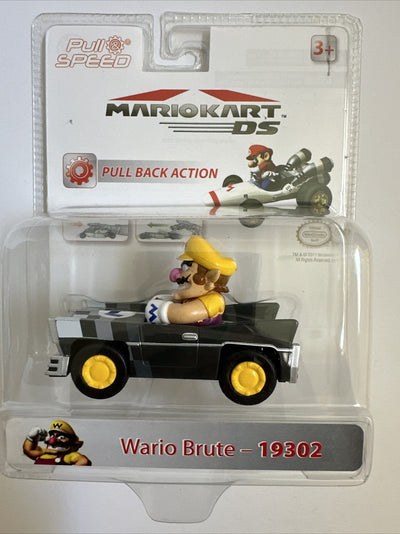 Mario Kart DS - Wario Brute Figure - Pull Back Action Car - #19302