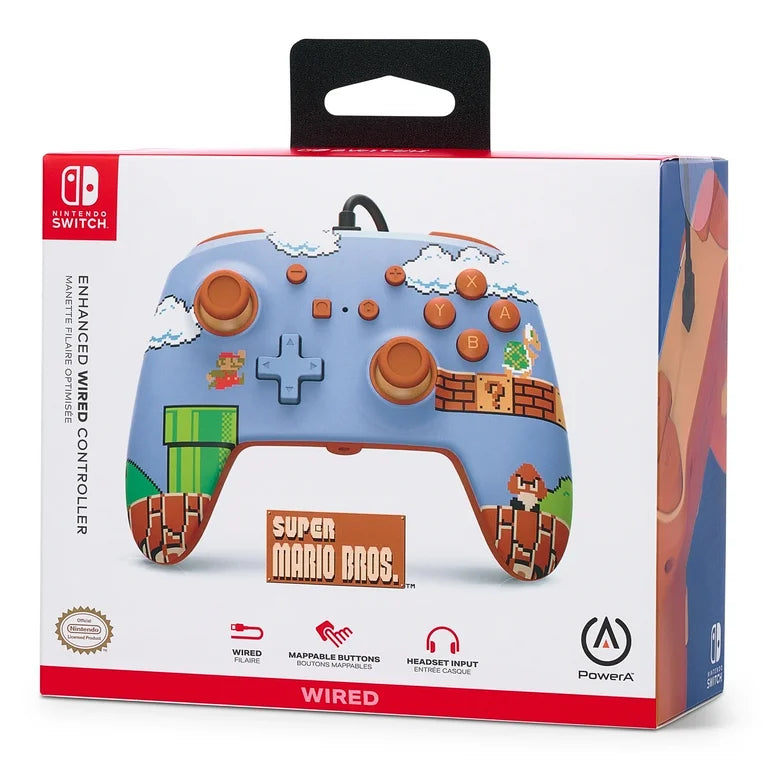 Nintendo Switch PowerA Wired Controller 8-Bit Super Mario Bros.