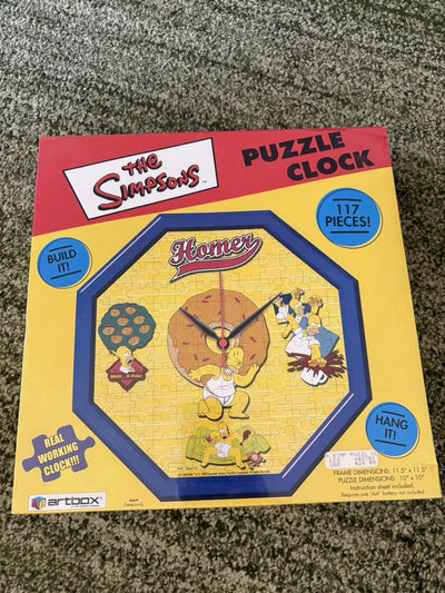THE SIMPSONS ARTBOX PUZZLE CLOCK WORKS NEW SEALED