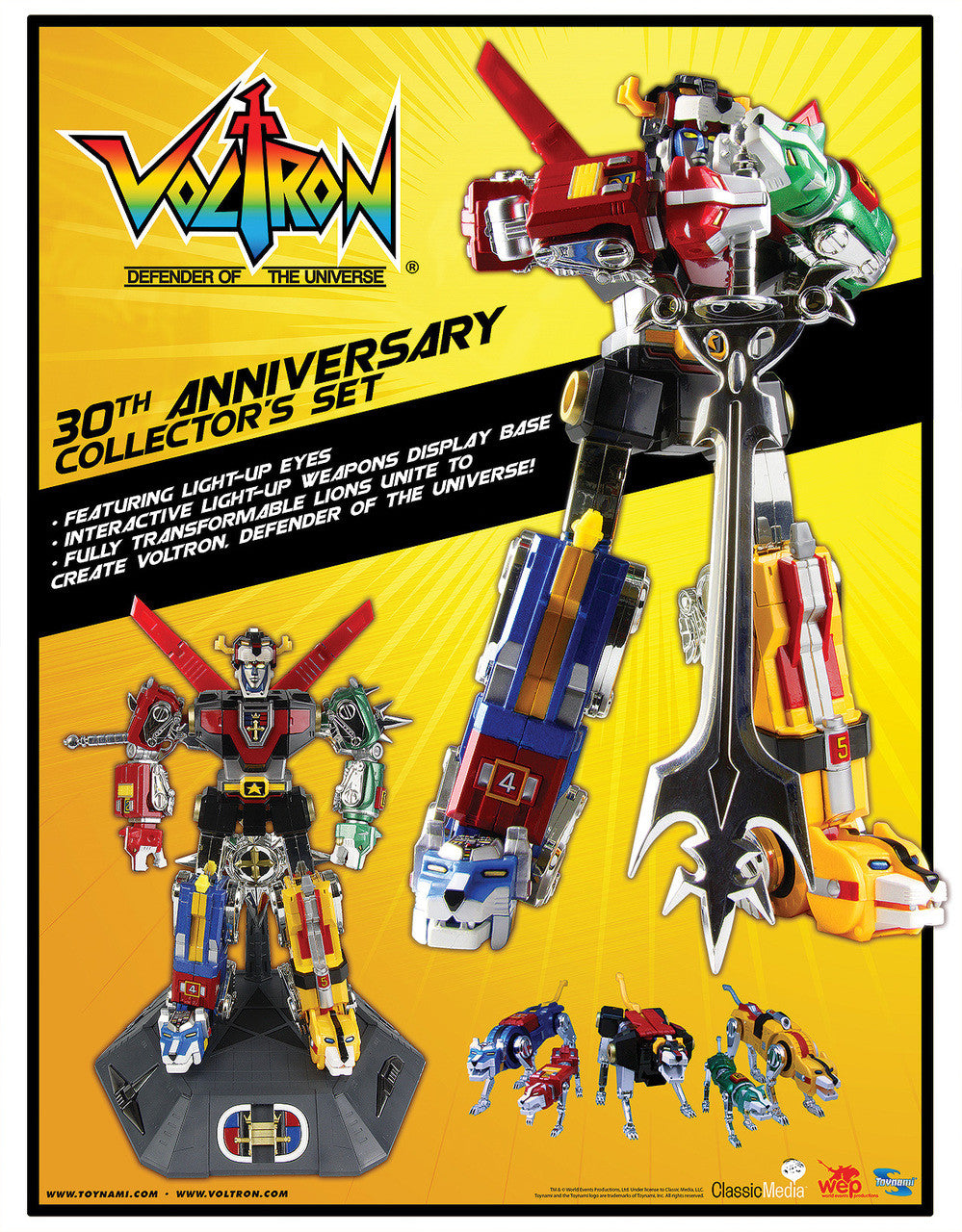 Voltron Defender of the Universe 30th Anniversary Collector's Set #10100