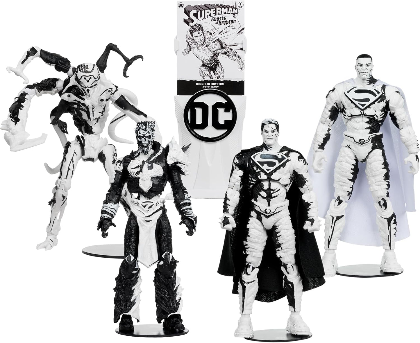DC Multiverse Ghosts Of Krypton 7 Inch Action Figure 4-Pack - Superman Comics Sketch Edition Gold Label (NTSC)