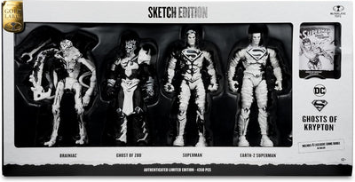 DC Multiverse Ghosts Of Krypton 7 Inch Action Figure 4-Pack - Superman Comics Sketch Edition Gold Label (NTSC)