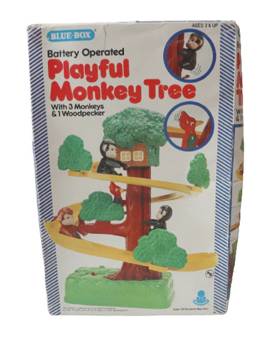 Playful Monkey Tree with 3 Monkeys & 1 woodpecker